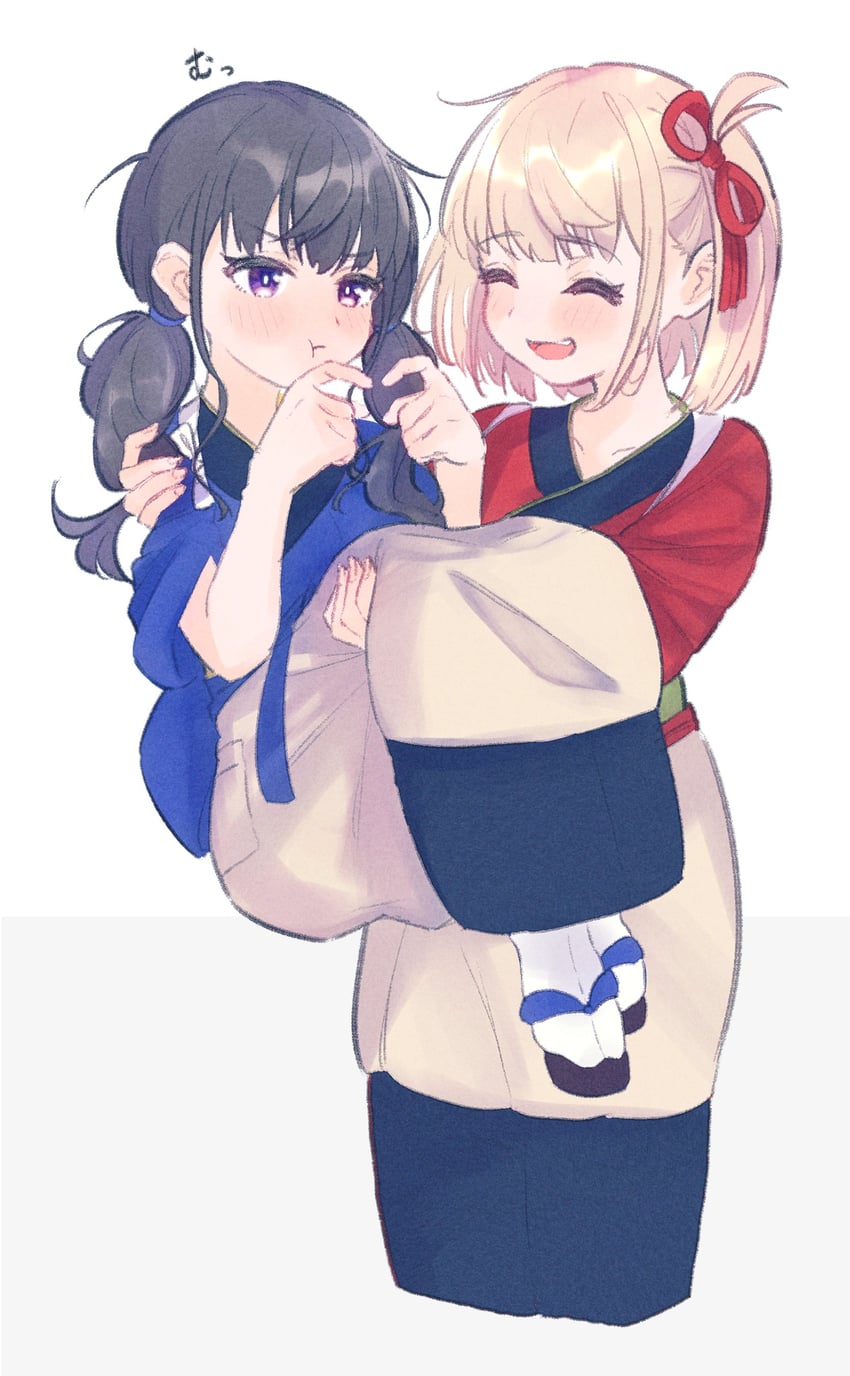 nishikigi chisato and inoue takina (lycoris recoil) drawn by futsure