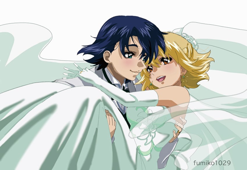 cagalli yula athha and athrun zala (gundam and 2 more) drawn by fumiko_(mesushi)