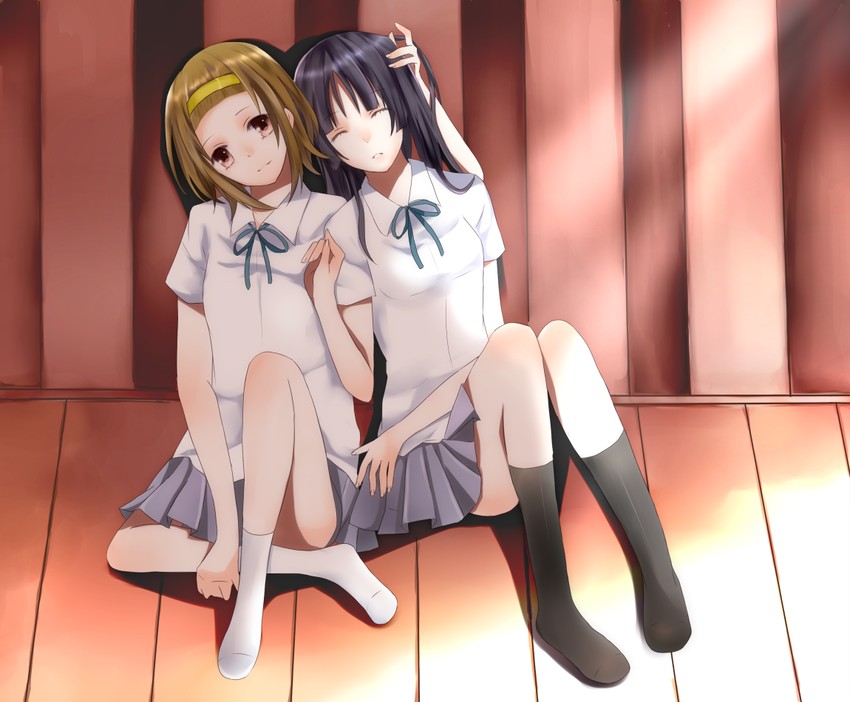 akiyama mio and tainaka ritsu (k-on!) drawn by kuroneko_(pink-rori)