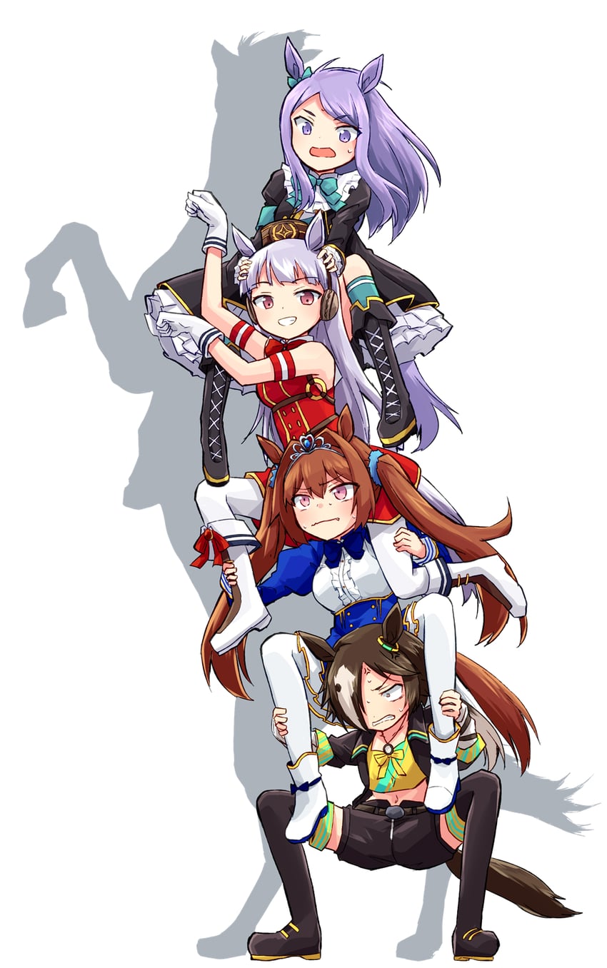 daiwa scarlet, mejiro mcqueen, vodka, and gold ship (umamusume) drawn by kakizaki_(chou_neji)