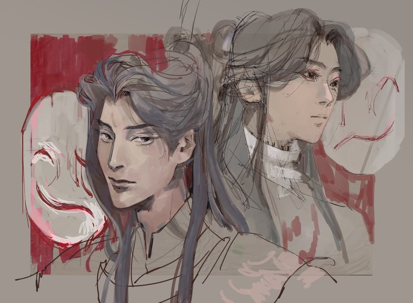 xie lian and jun wu (tianguan cifu) drawn by mooncakebun