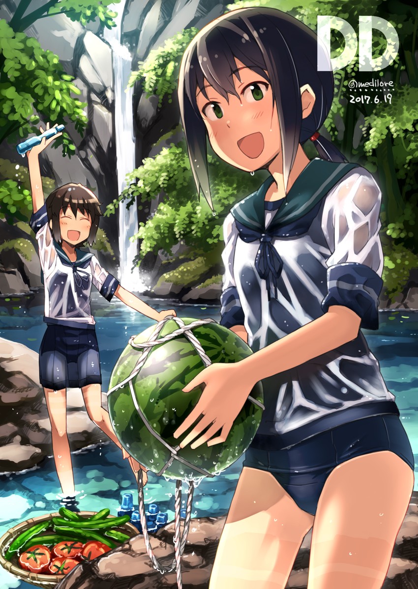 fubuki and miyuki (kantai collection) drawn by sakura_(medilore)