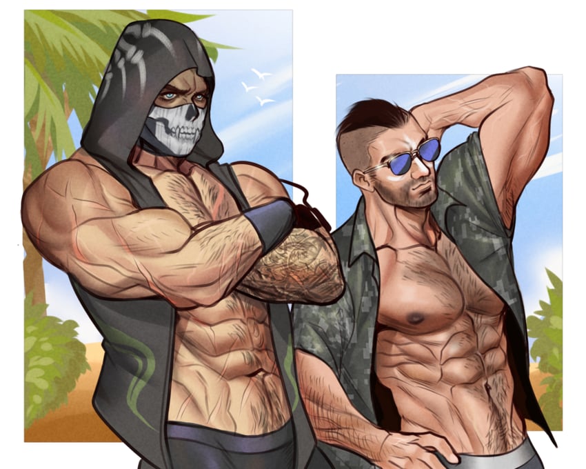 ghost and soap (call of duty and 1 more) drawn by tazahan