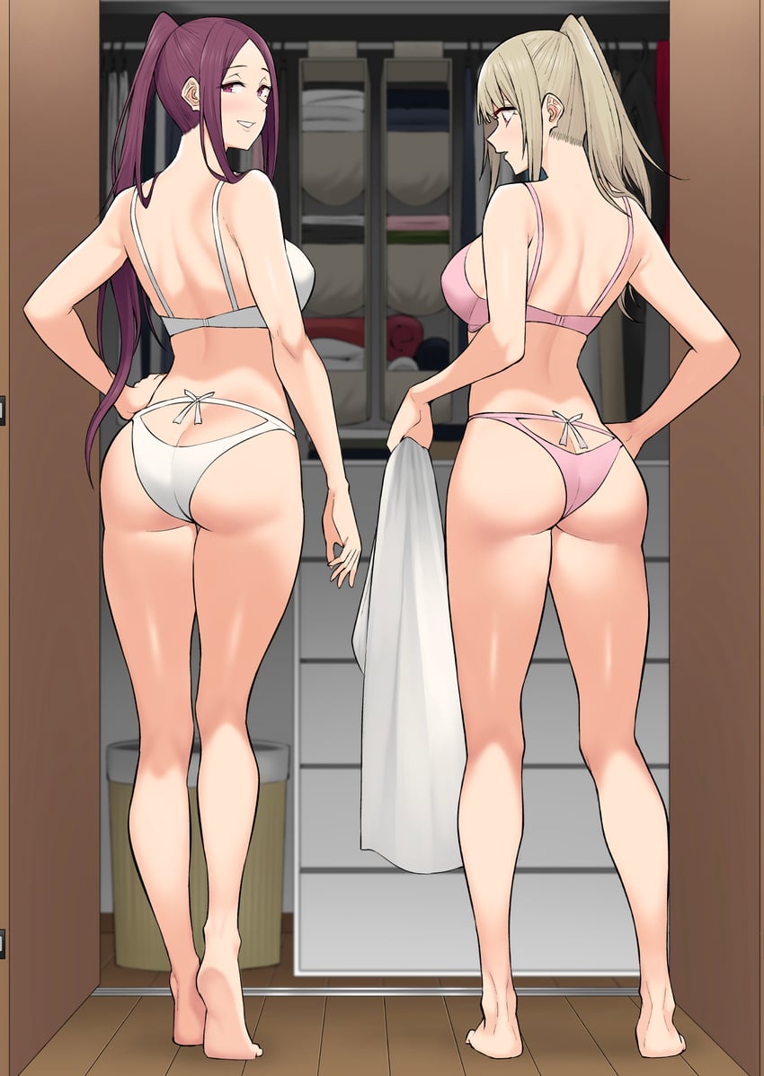 sasaki yukina and kurumizaka ruri (imaizumin-chi wa douyara gal no tamariba ni natteru rashii) drawn by nori_gorou