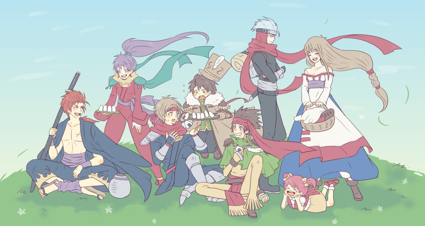 lieza, elc, choko, kukuru, arc, and 3 more (arc the lad and 1 more) drawn by lapi_(lapis6318)