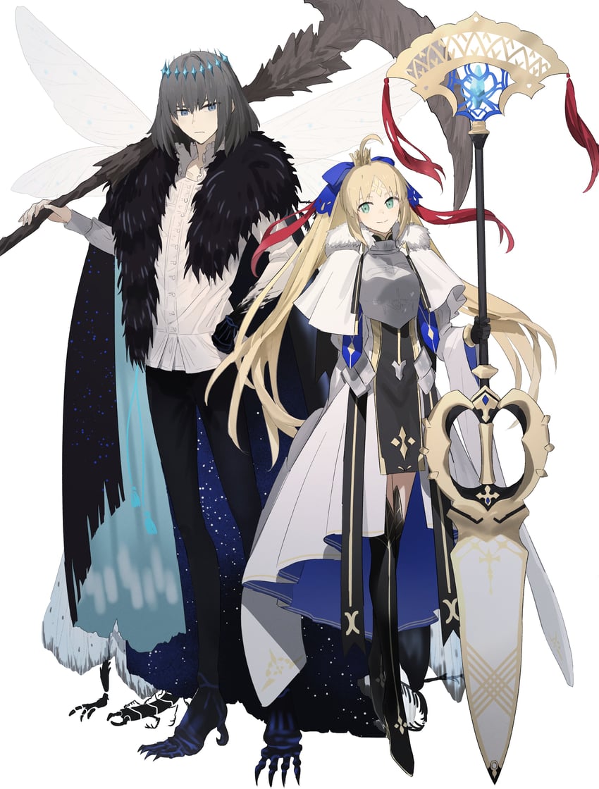 artoria pendragon, artoria caster, and oberon (fate and 1 more) drawn by ninjin_(ne_f_g_o)
