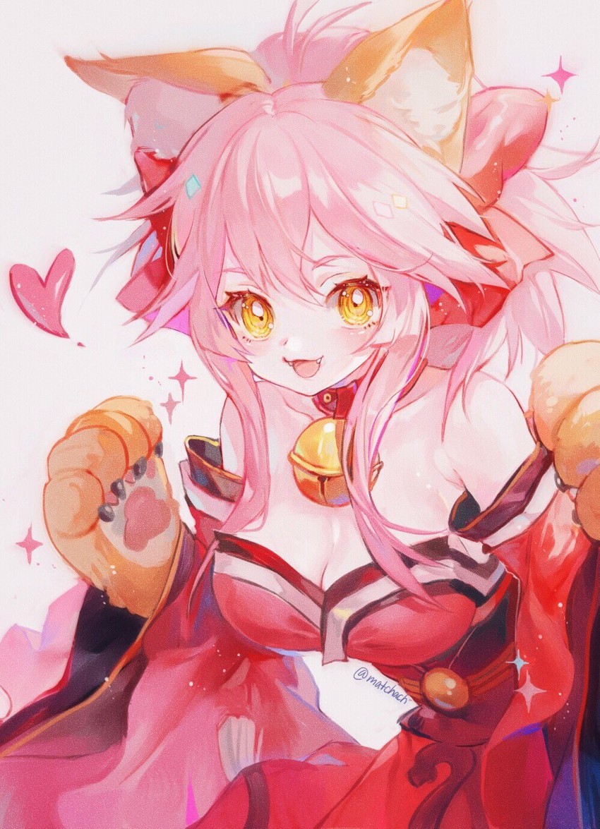 tamamo and tamamo cat (fate and 1 more) drawn by maccha_(mochancc)