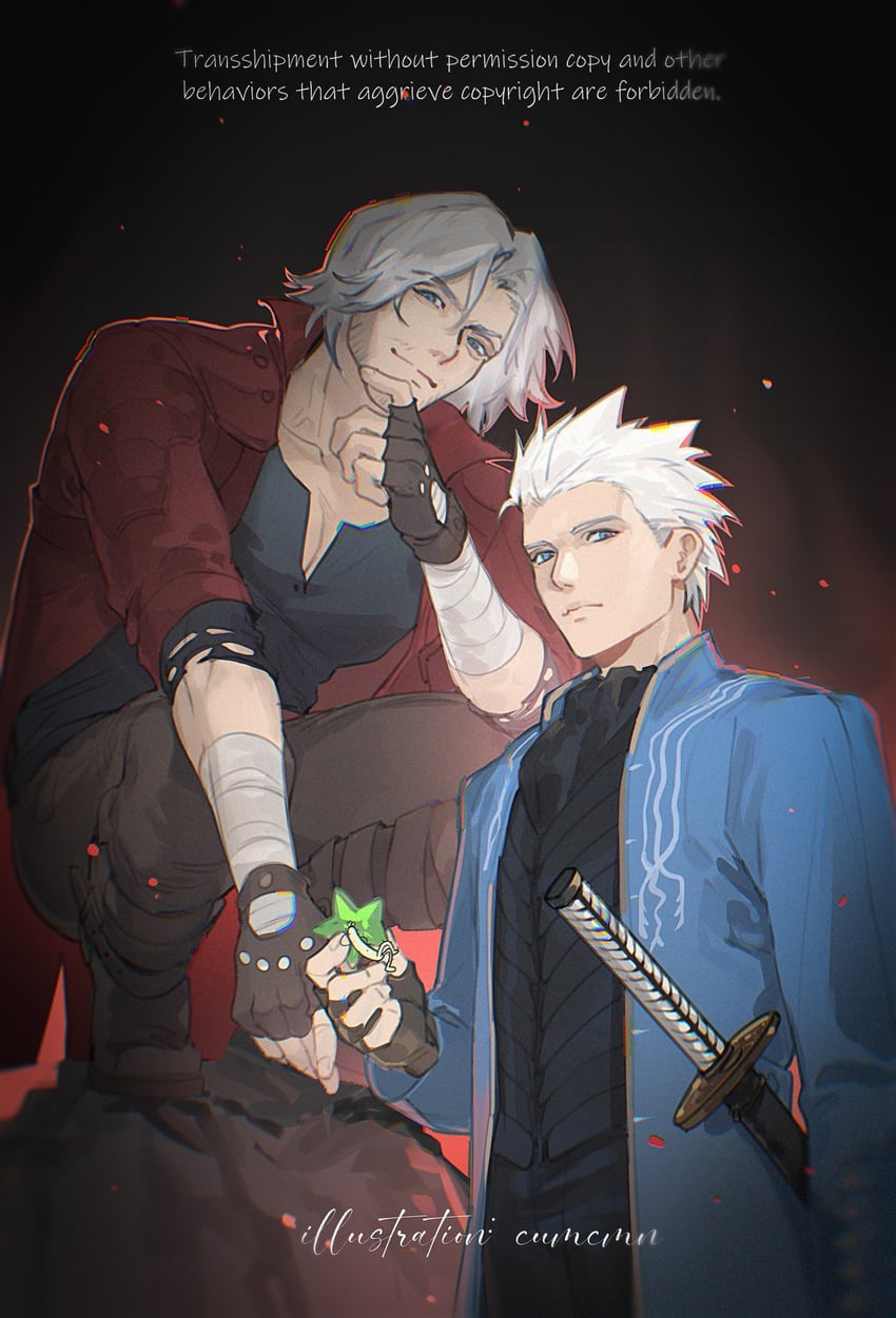 dante and vergil (devil may cry and 1 more) drawn by cumcmn