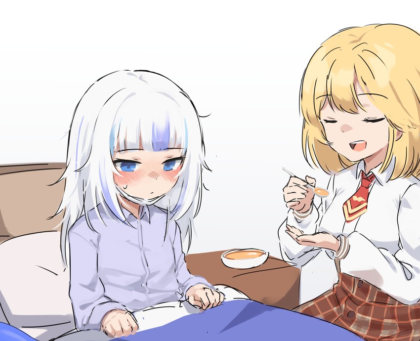 gawr gura and watson amelia (hololive and 1 more) drawn by klaius