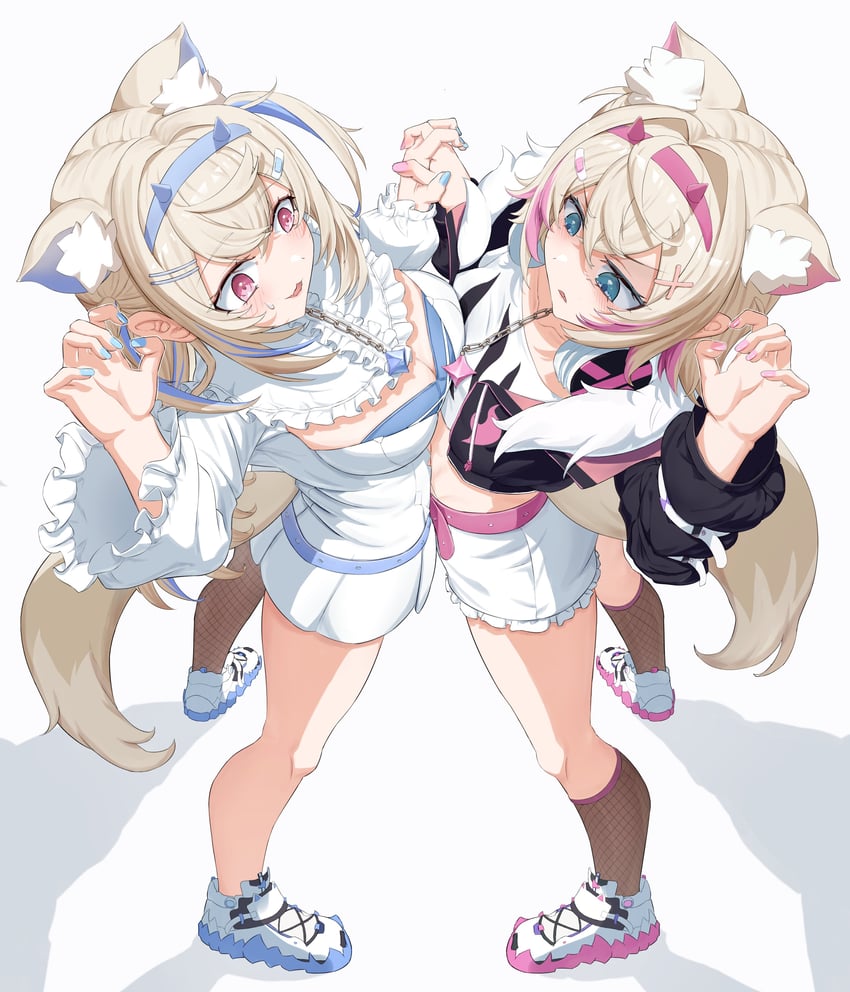 fuwawa abyssgard and mococo abyssgard (hololive and 1 more) drawn by majin_(mazimazindayo)