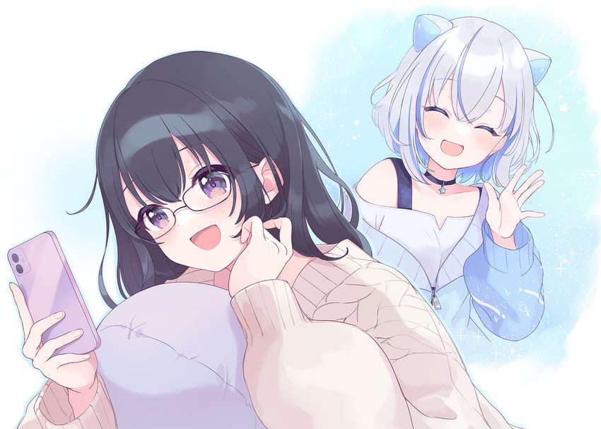 miria and kurumi (iriam) drawn by kamogawa_akira