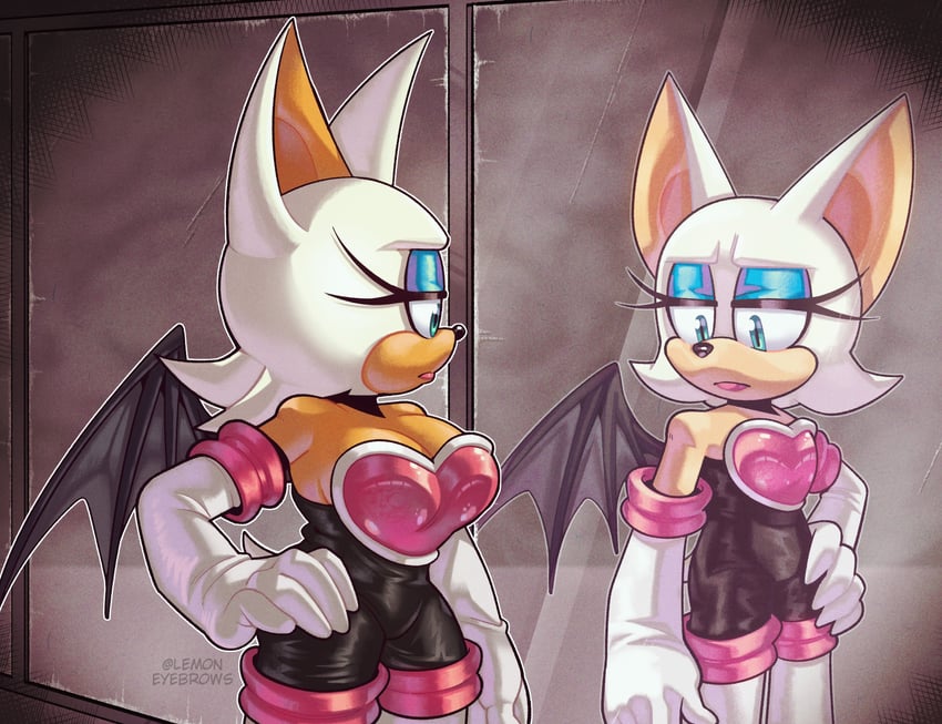 rouge the bat and dr. zomboss (sonic and 1 more) drawn by lemon_eyebrows