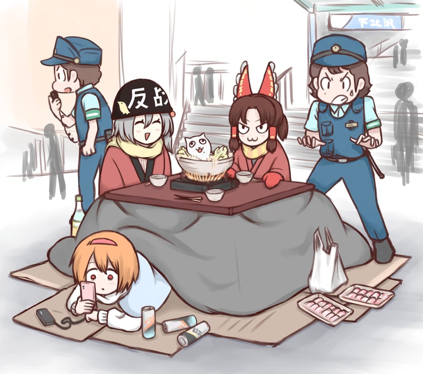 hakurei reimu, alice margatroid, shinki, benikurage, hinase, and 3 more (touhou and 2 more) drawn by yuyutax8