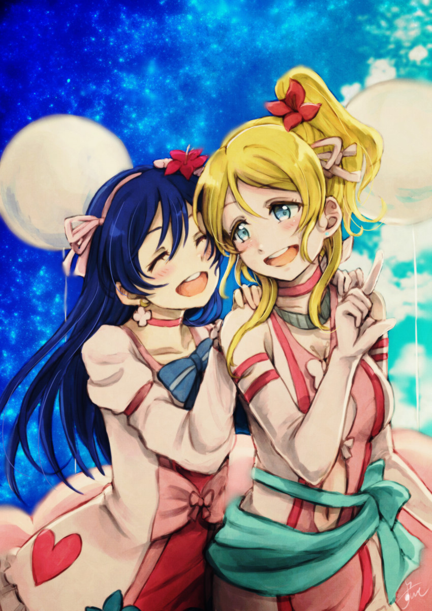 sonoda umi and ayase eli (love live! and 1 more) drawn by suito