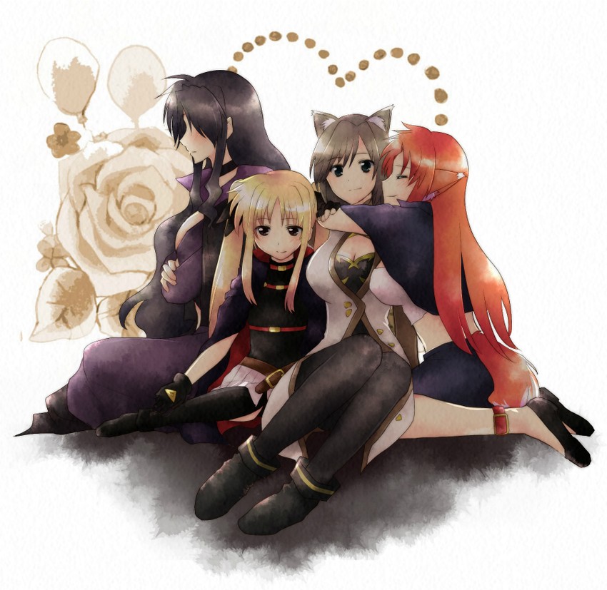 fate testarossa, arf, presea testarossa, and rynith (lyrical nanoha and 2 more) drawn by nagashiro_rouge