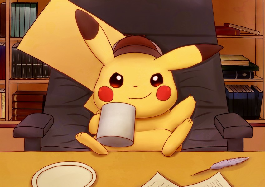 pikachu and detective pikachu (pokemon and 1 more) drawn by myuu_(mewsaur)