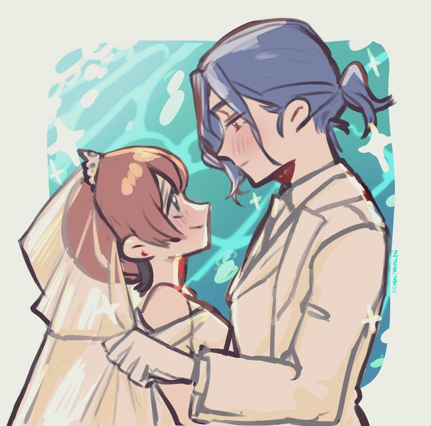 amate yuzuriha and shuji ito (gundam and 1 more) drawn by hinachanchi_ii