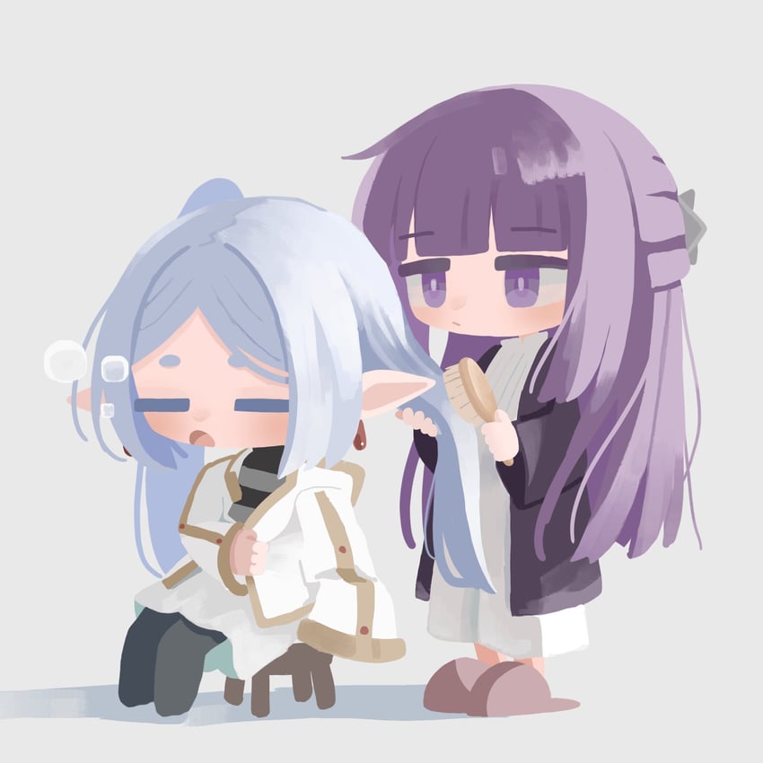 frieren and fern (sousou no frieren) drawn by shirota_(petapeta84)