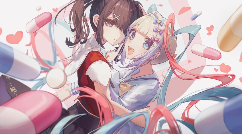 chouzetsusaikawa tenshi-chan and ame-chan (needy girl overdose) drawn by pia_nano