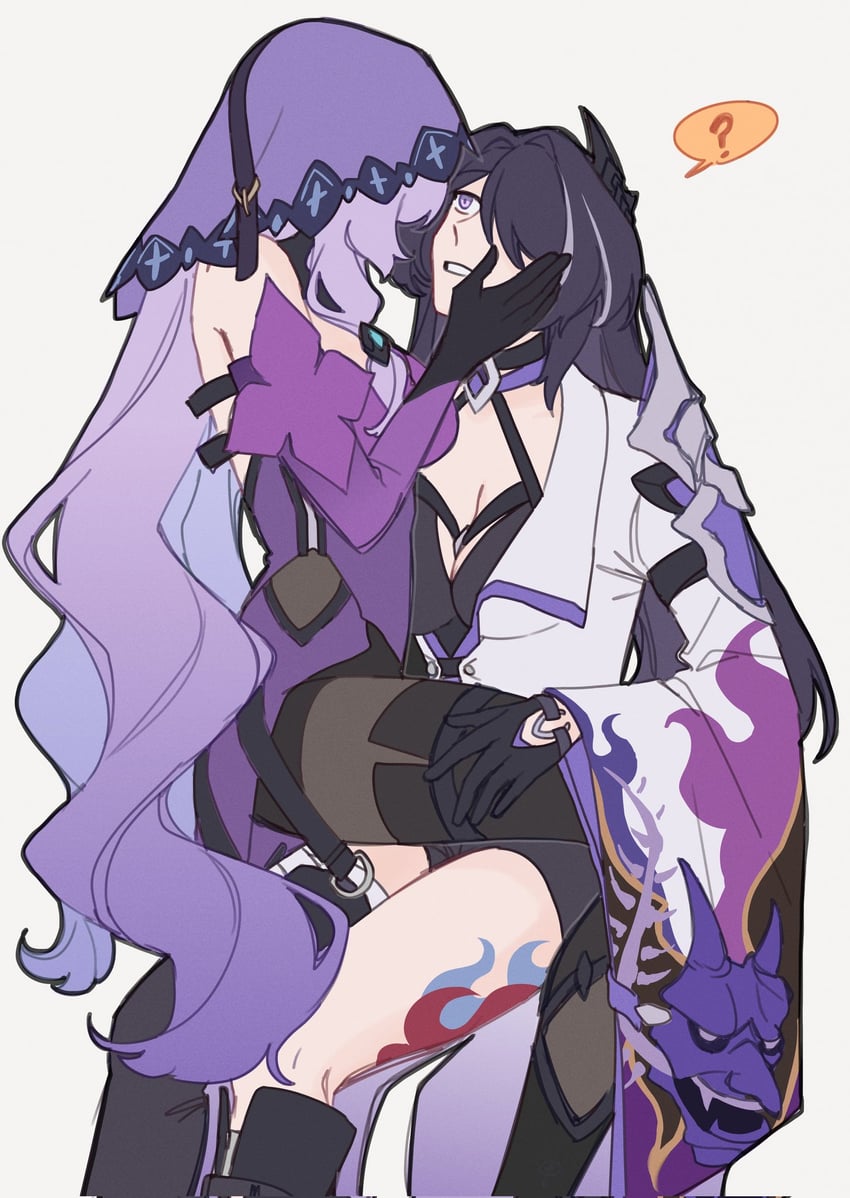 acheron and black swan (honkai and 1 more) drawn by charathegay