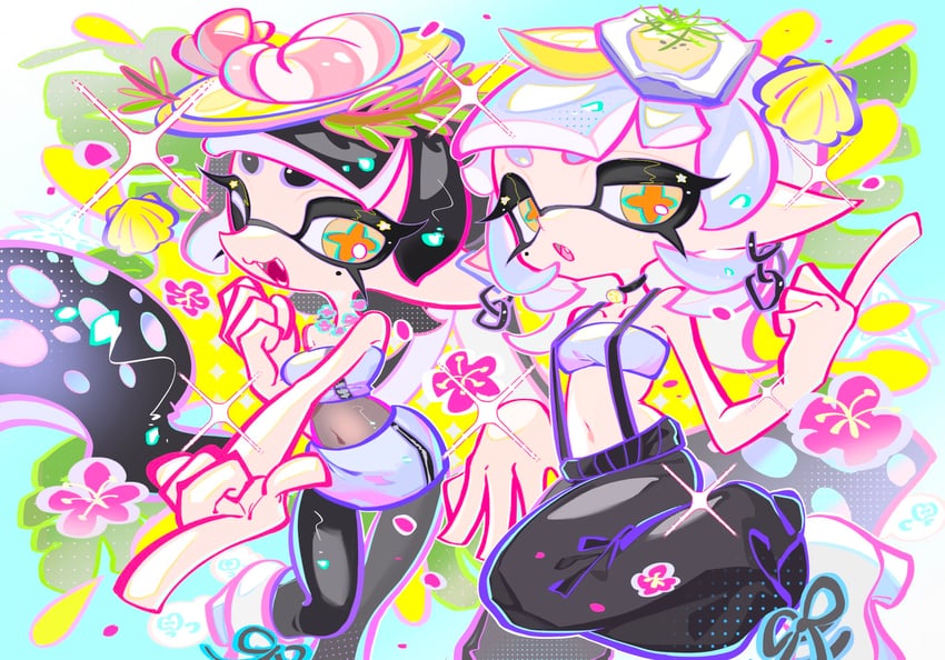 callie and marie (splatoon and 1 more) drawn by xiaoyunatie