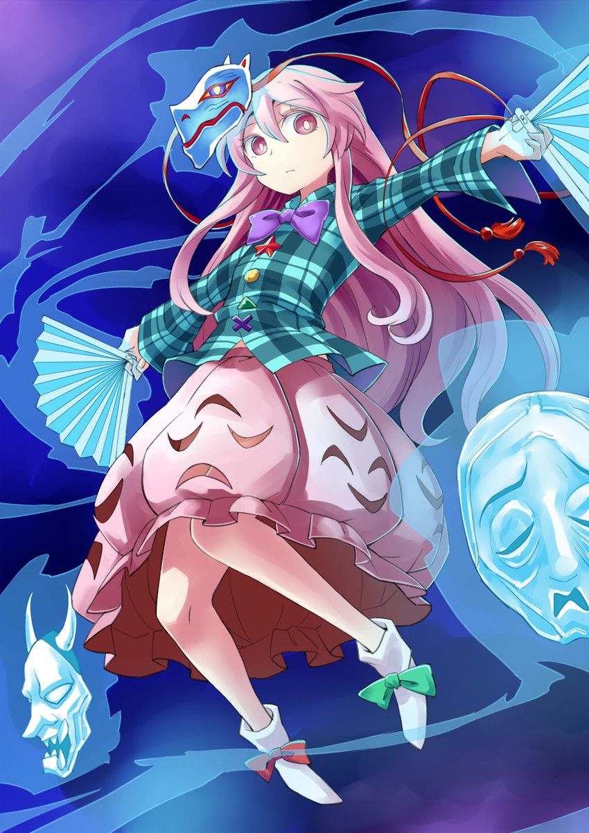 hata no kokoro (touhou) drawn by nobori_ranzu