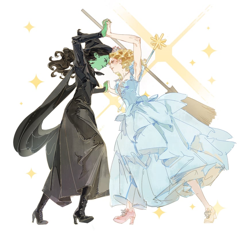 good witch of the north and elphaba thropp (wicked) drawn by siyemmm