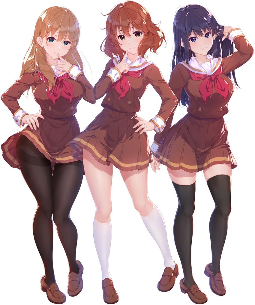 oumae kumiko, kousaka reina, and kuroe mayu (hibike! euphonium) drawn by kurenaiz_(kureniz)