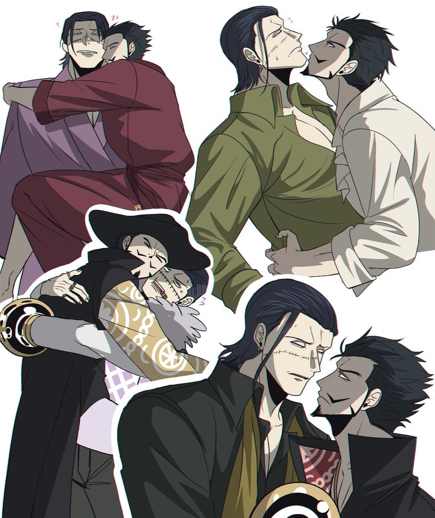 crocodile and dracule mihawk (one piece) drawn by 008_yumyum