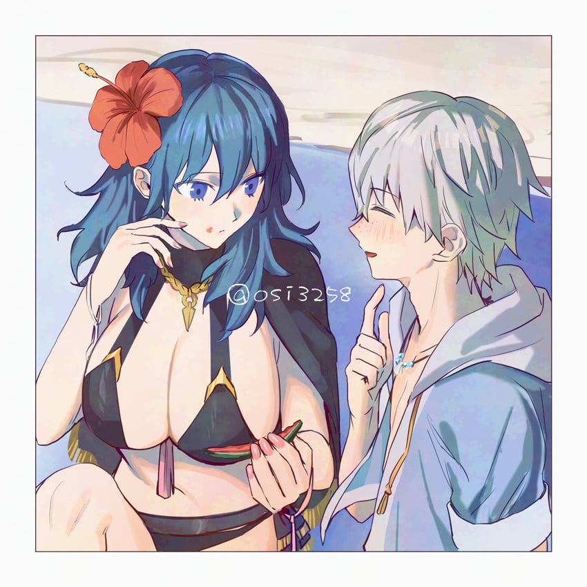 female byleth and ashe ubert (fire emblem and 2 more) drawn by ushiomi