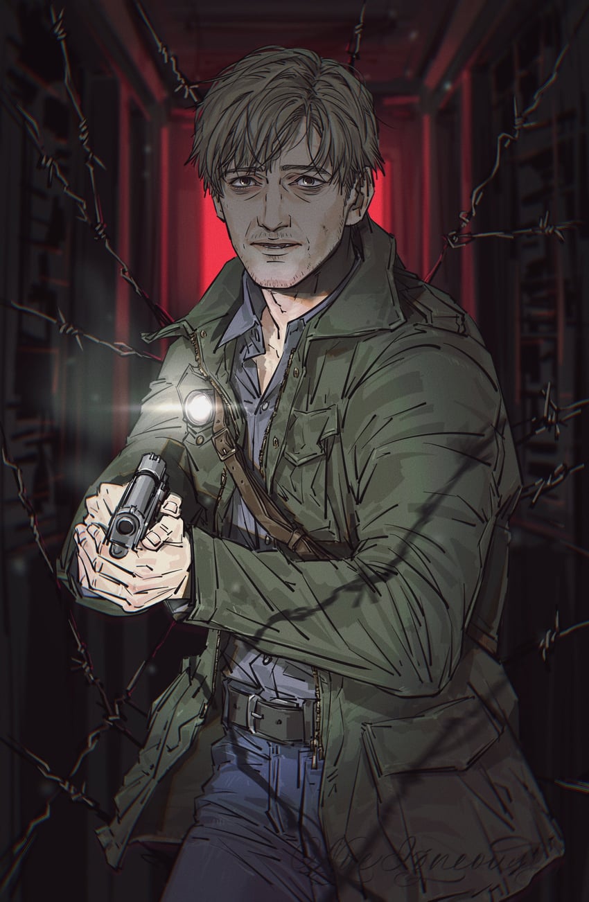 james sunderland (silent hill and 1 more) drawn by nyeigneous