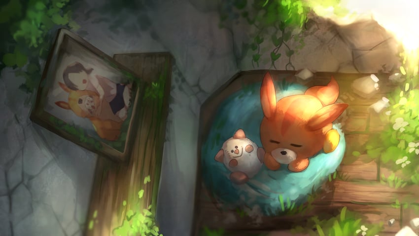 awoofy and wondog (kirby and 1 more) drawn by shiburingaru