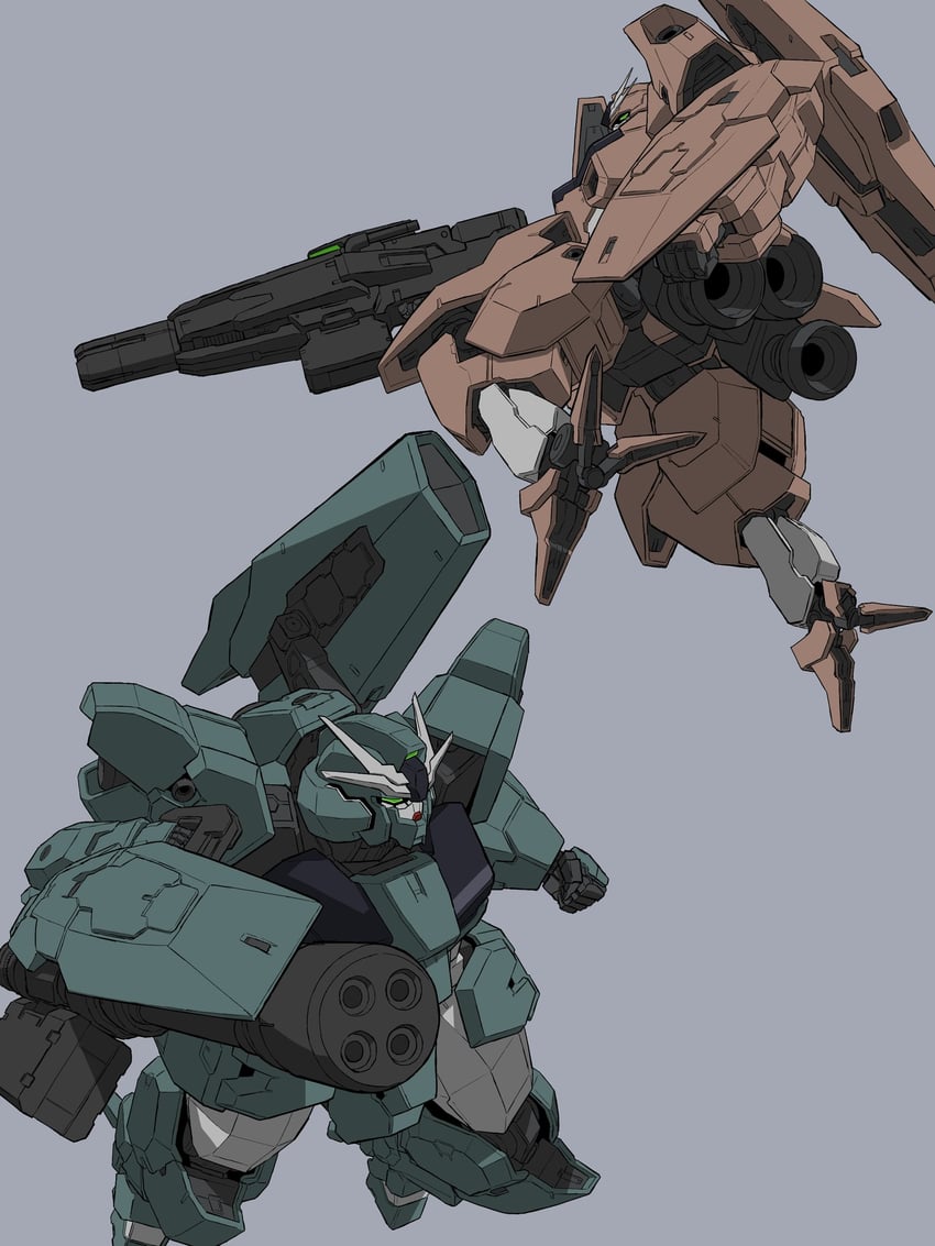 gundam lfrith ur and gundam lfrith thorn (gundam and 1 more) drawn by mecha_kaku_man