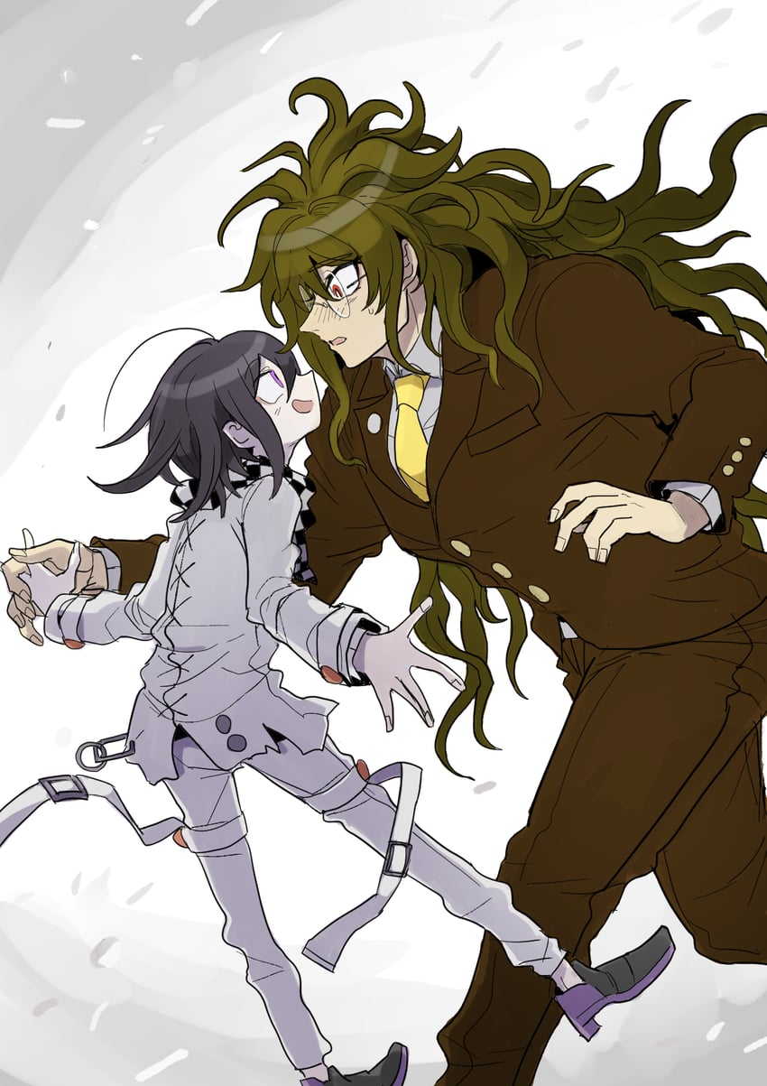 oma kokichi and gokuhara gonta (danganronpa and 1 more) drawn by kumakoro_(tetsupag)