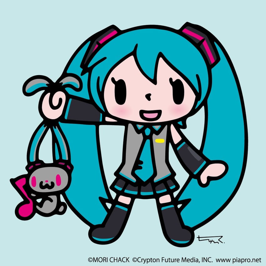 hatsune miku and all-purpose bunny (vocaloid and 1 more) drawn by mori_chack