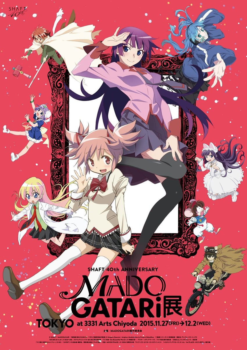 kaname madoka, senjougahara hitagi, kino, ene, rebecca miyamoto, and 4 more (mahou shoujo madoka magica and 10 more)