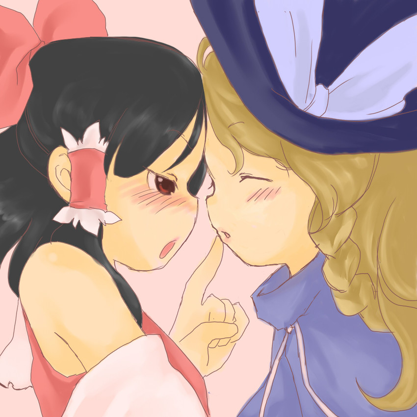 hakurei reimu and kirisame marisa (touhou and 1 more) drawn by eke