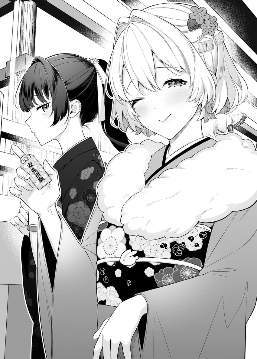 shinjou aina and shinjou arisa (otoko girai na bijin shimai wo namae mo tsugezu ni tasuketara ittai dounaru?) drawn by giuniu