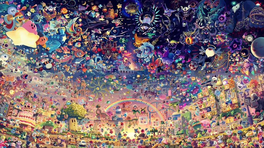kirby, princess peach, mario, luigi, meta knight, and 702 more (mario and 30 more) drawn by suyasuyabi