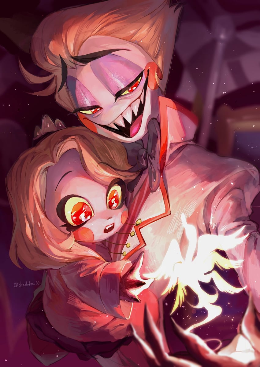 lucifer morningstar and charlie morningstar (hazbin hotel) drawn by dondoko_00