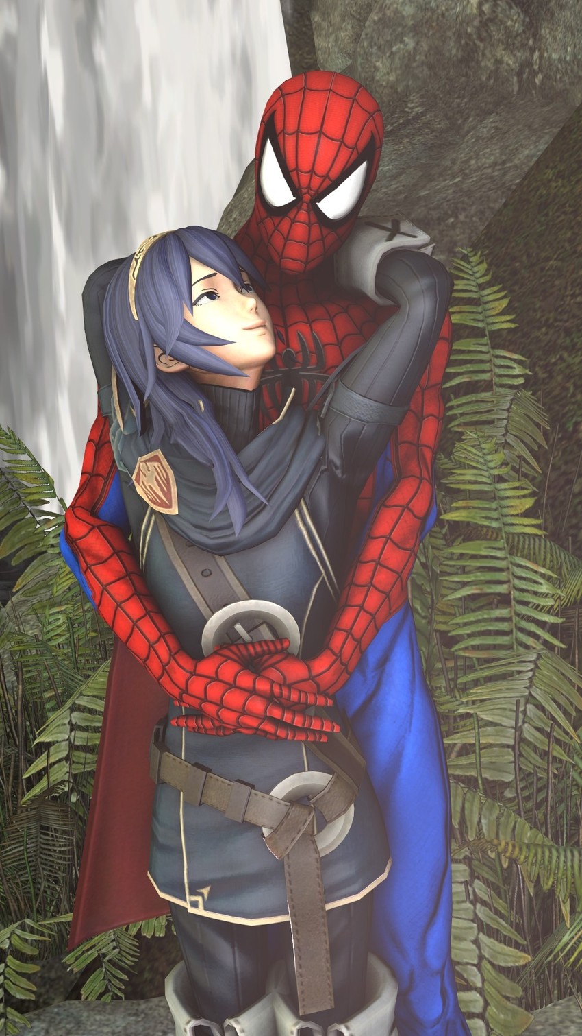 lucina and spider-man (fire emblem and 3 more) drawn by loverlassysponk