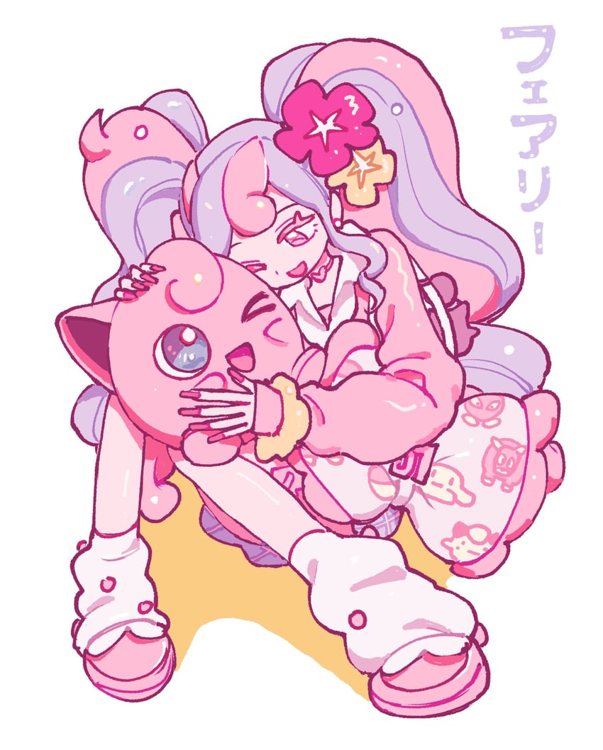 hatsune miku, jigglypuff, and fairy miku (pokemon and 2 more) drawn by b_kungya