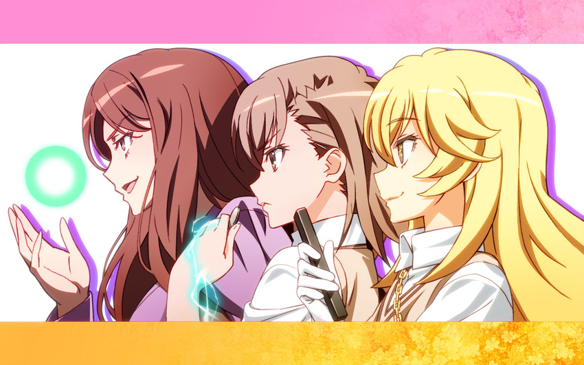 misaka mikoto, shokuhou misaki, and mugino shizuri (toaru majutsu no index and 3 more) drawn by nyoro_(nyoronyoro000)