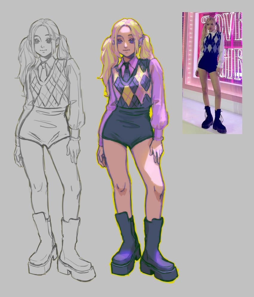 rose (real life and 1 more) drawn by boonheur
