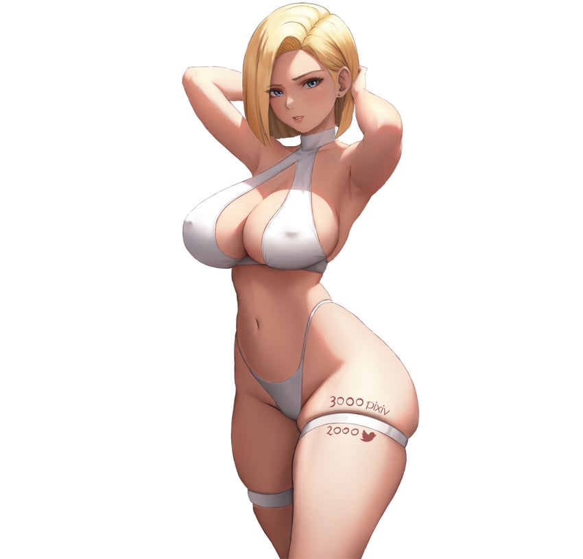 android 18 (dragon ball and 1 more) drawn by feikyart
