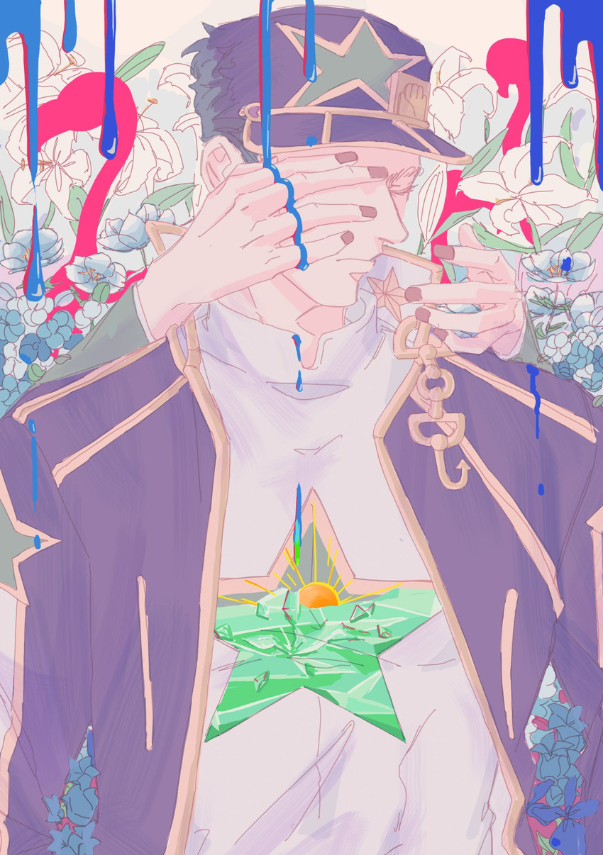 kujo jotaro and kakyoin noriaki (jojo no kimyou na bouken and 1 more) drawn by wizard_(kkakyoinn)