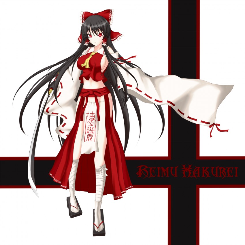 hakurei reimu (touhou) drawn by gmot