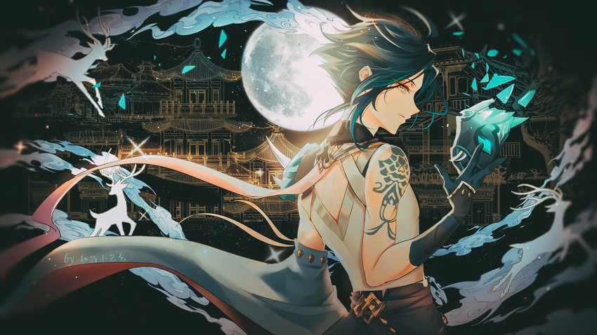 xiao (genshin impact) drawn by zed_xiaolongbao