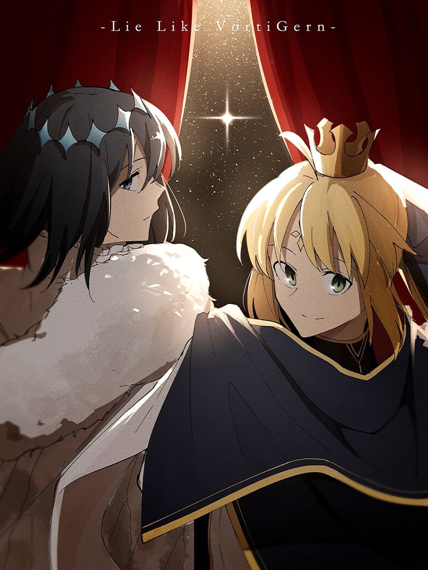 artoria pendragon, artoria caster, and oberon (fate and 1 more) drawn by somori
