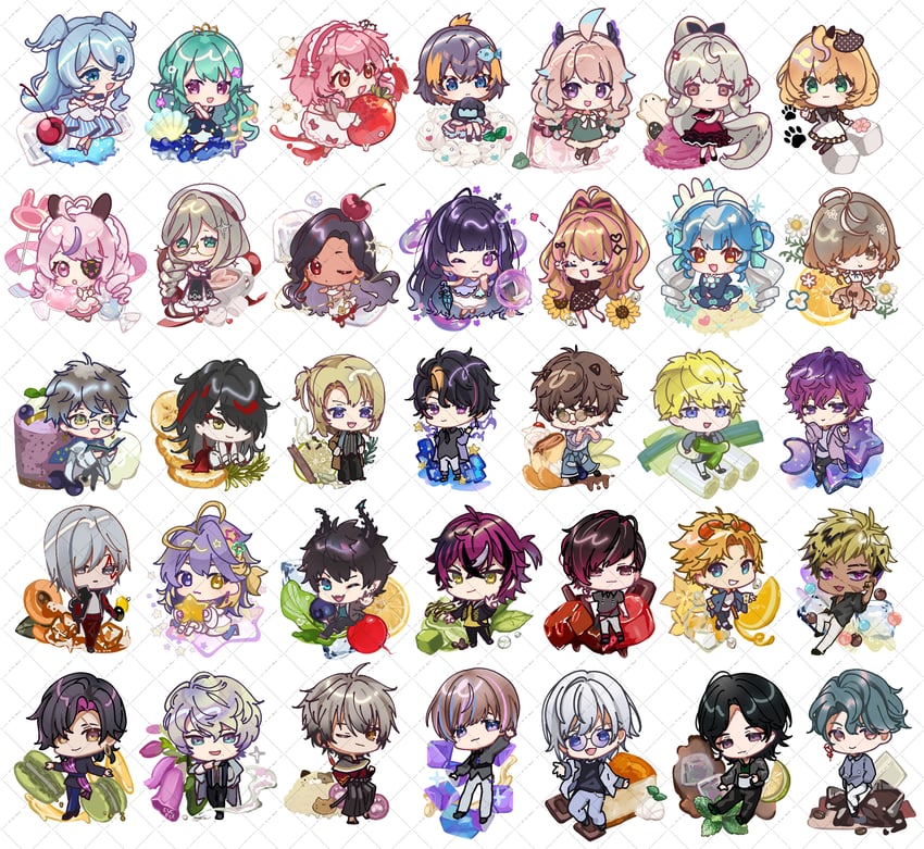 elira pendora, enna alouette, finana ryugu, petra gurin, millie parfait, and 29 more (nijisanji and 1 more) drawn by puracotte
